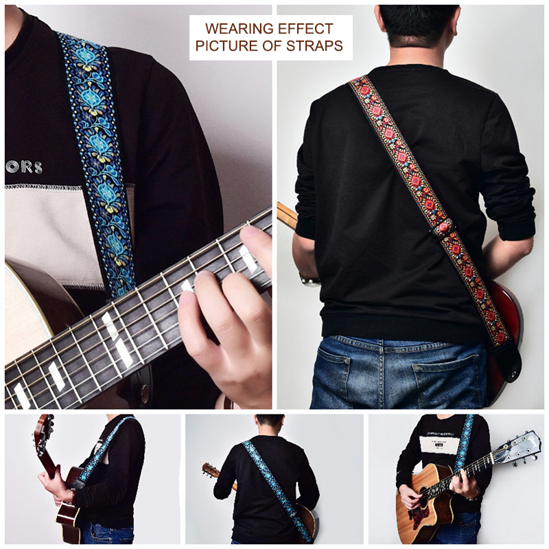 Embroidered Print Guitar Strap - đánh giá và giá Musical Instrument Note