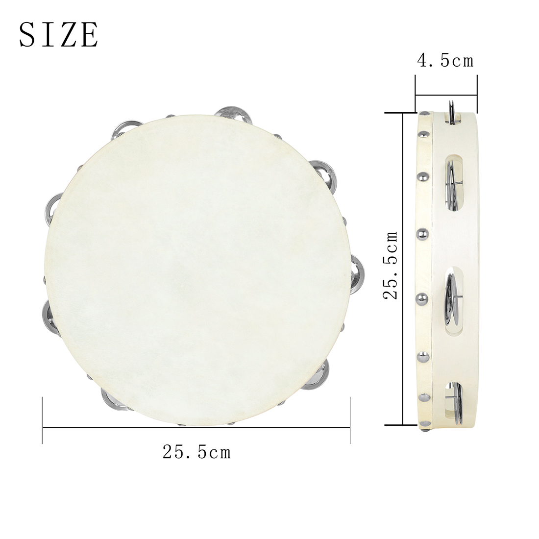 10 Inch Tambourine Hand Crank  - đánh giá và giá Musical Instrument Drawing