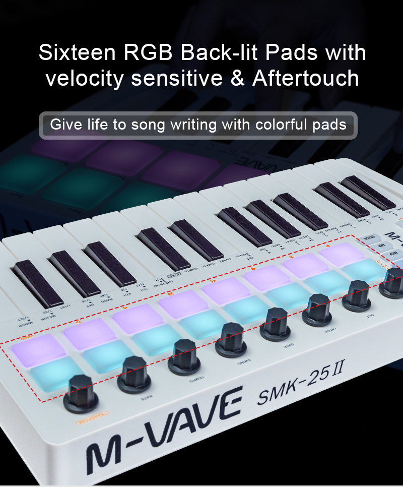 M-VAVE SMK-25 II MIDI Pad Cont - đánh giá và giá Musical Instrument Synthesizer