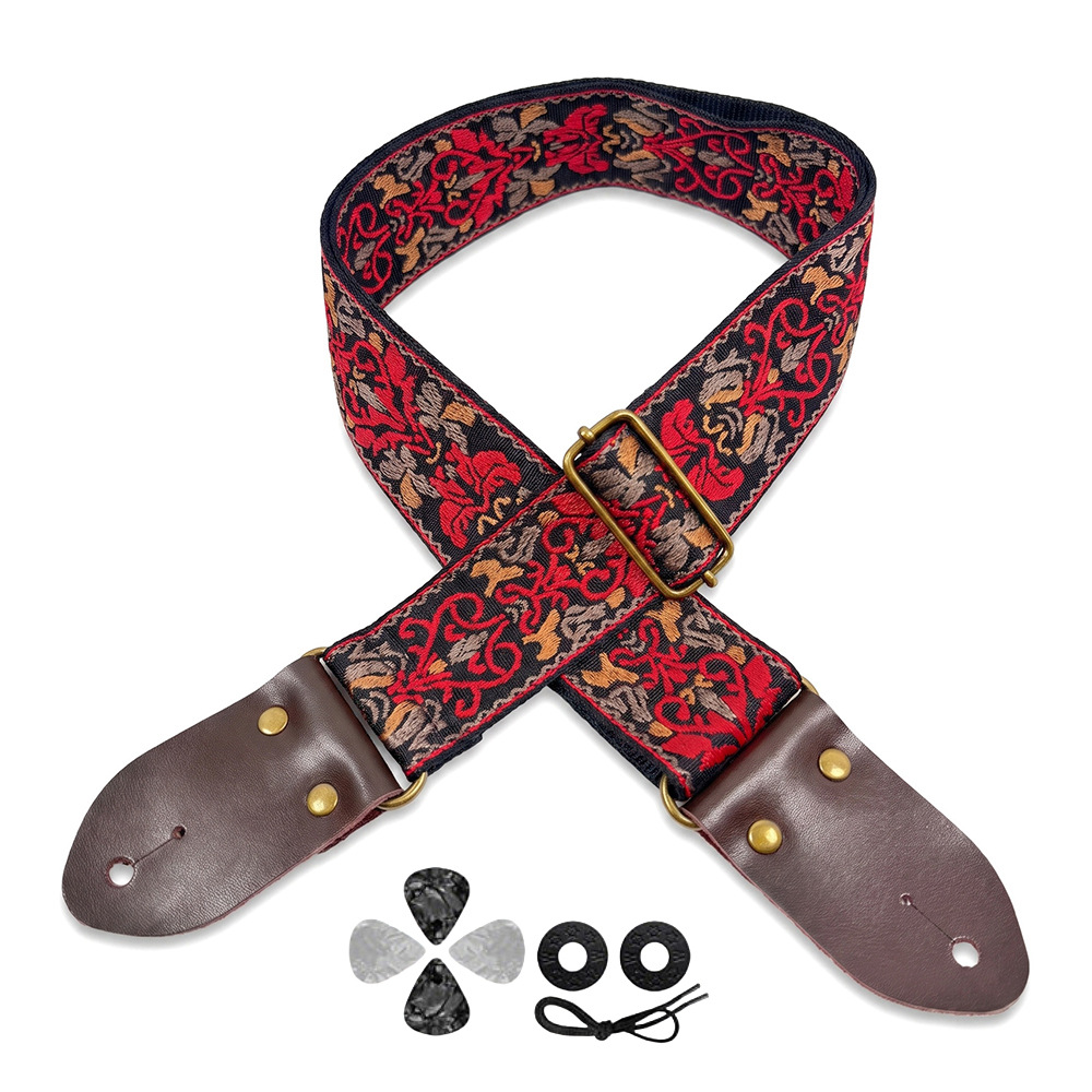 Embroidered Print Guitar Strap - đánh giá và giá Musical Instrument Note