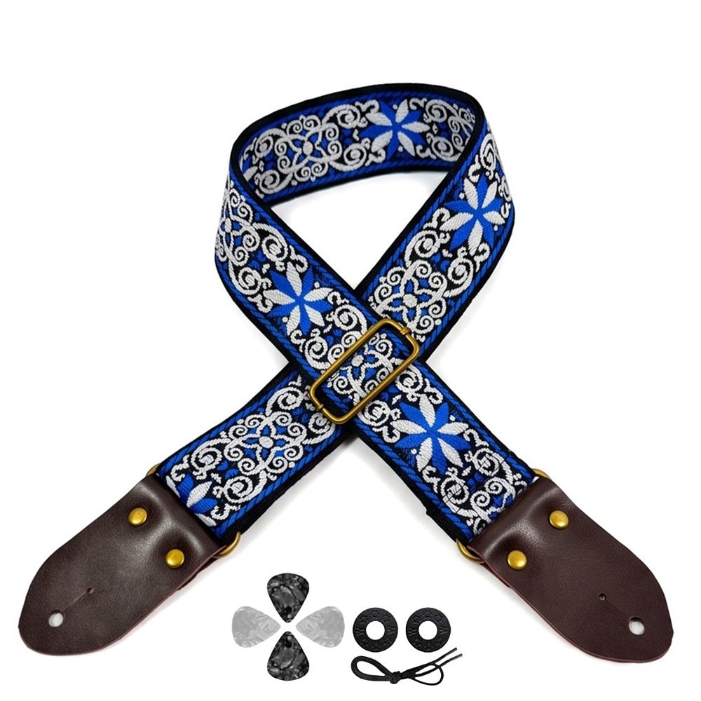 Embroidered Print Guitar Strap - đánh giá và giá Musical Instrument Note