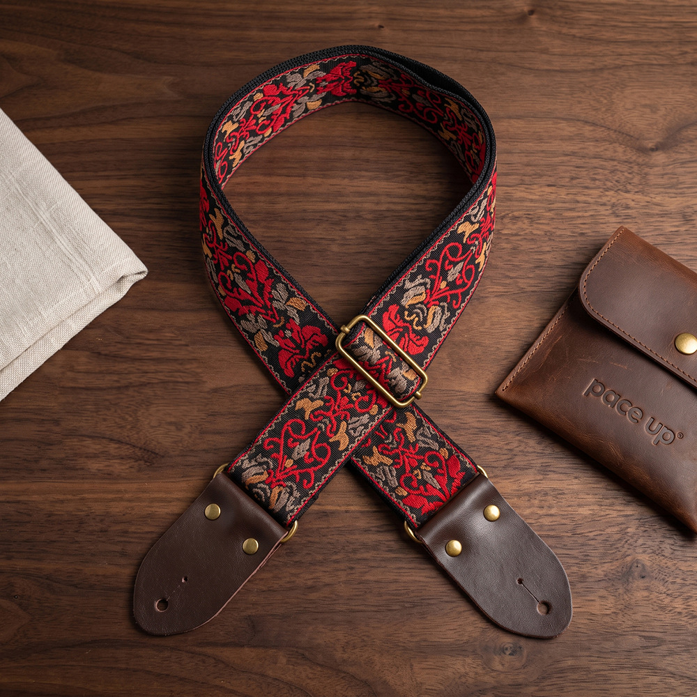 Embroidered Print Guitar Strap - đánh giá và giá Musical Instrument Note