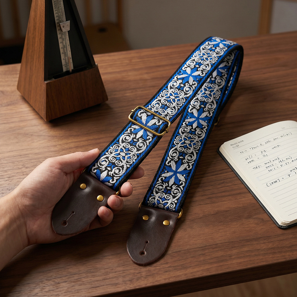 Embroidered Print Guitar Strap - đánh giá và giá Musical Instrument Note