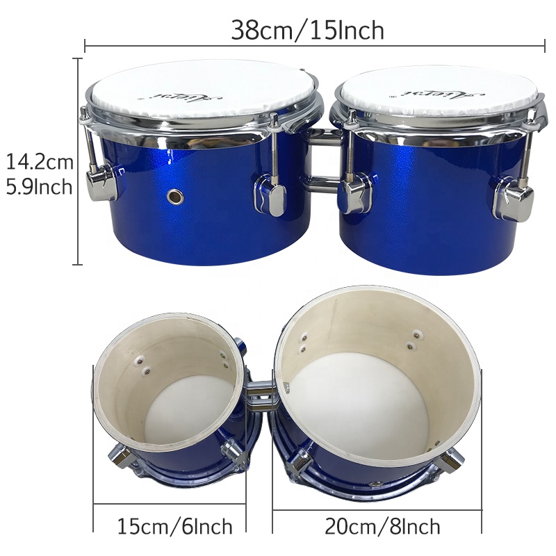 Blue Colour Custom Brand Made  - đánh giá và giá Bongo Drum Set